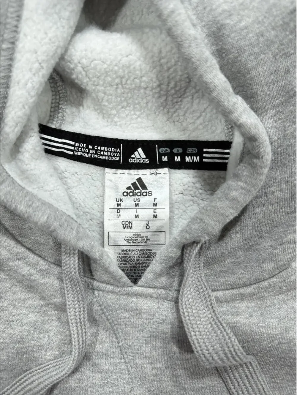 Adidas Tin Man Elite Hoodie Mens Medium Gray Pullover Fleece Sweatshirt
